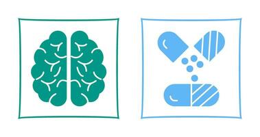 Brain and Capsule Icon vector