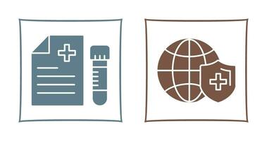 Blood Test and global Icon vector