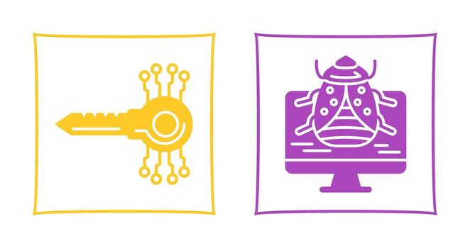 Key Code and Malware Icon vector