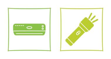 Air Conditioner and Flashlight Icon vector
