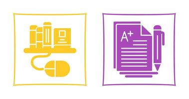 Digital Library and Essay Icon vector