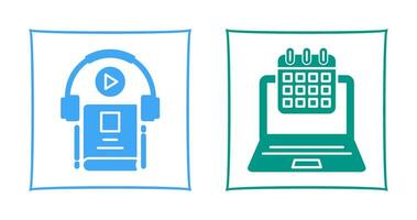 Timetable and Audio Book Icon vector