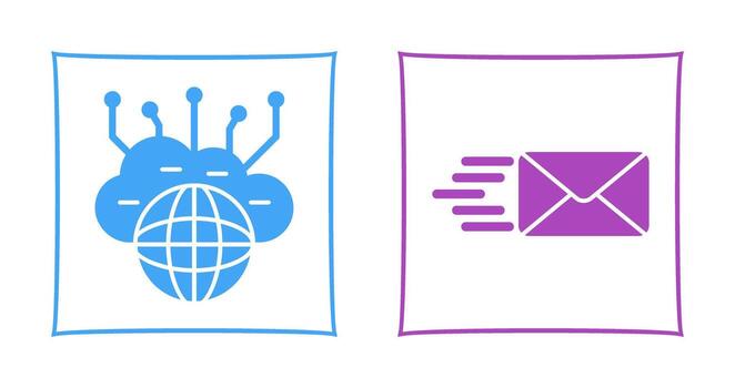 Computing Cloud and Mail Icon vector