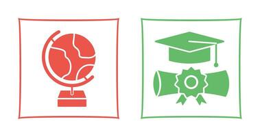 Globe and Graduation Icon vector