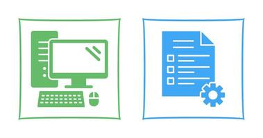 Computer and Test Icon vector