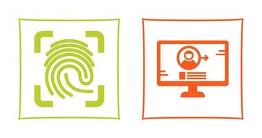 Log and Finger Print Icon vector