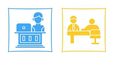 Employee and Evaluating work Icon vector