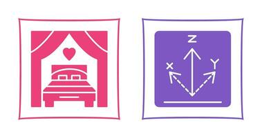 Bed and Axis Icon vector