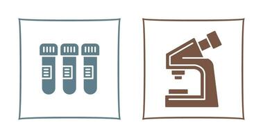 Test Tube and Microscope Icon vector