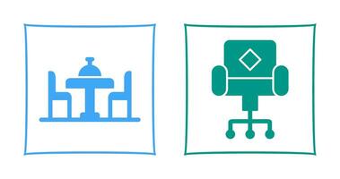 Chair and Dinning Table Icon vector