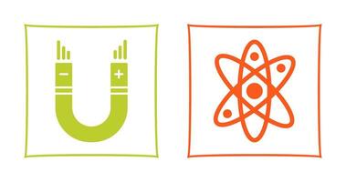 Atom and Magnet,attraction Icon vector