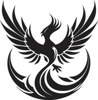 Nighttime Phoenix Emblem Enchanted Firebird Artwork vector