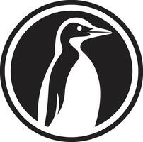 Elegant Plumage Penguin Symbol in Monochrome Majesty Nocturnal Nature Black Emblem in Noirs Frosty World vector