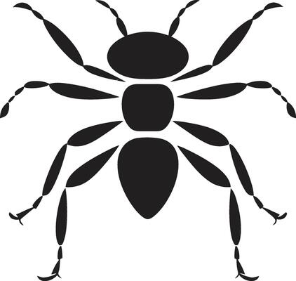 Black Vector Ant Symbol A Mark of Strength Sleek and Stylish Black Ant Icon in Vector