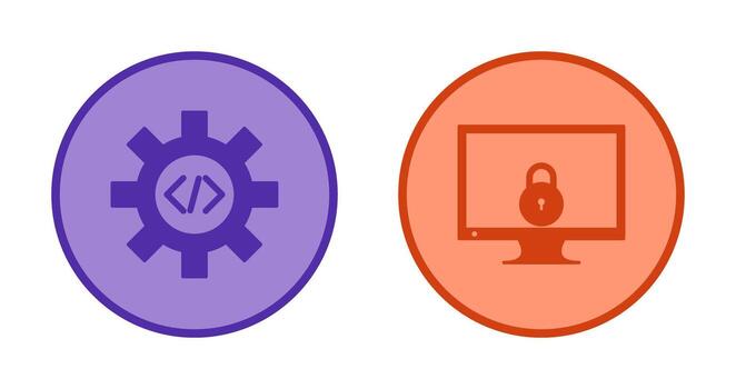 código mejoramiento y cerrado acceso icono vector