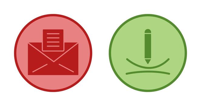 email documents and draw curve Icon vector