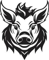 Whimsical Piggy Symbol Playful Black Piggy vector