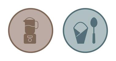 blender and spoon  Icon vector