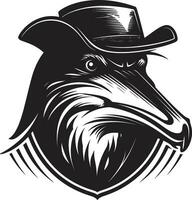 Elegance in the Aussie Night Platypus Symbol in Monochromes Melody Noir Wetlands Aquatic Beauty Platypus Icons Quirky Mark of Melodic Majesty vector