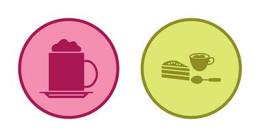 capppucino and coffee served  Icon vector