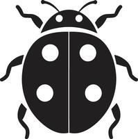 Classic Splendor Black Ladybug Badge Monochromatic Masterpiece in Shadows Ladybug Insignia vector