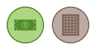 dollar bill and table of rates  Icon vector