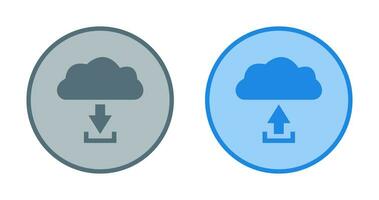 download from cloud upload to cloud  Icon vector