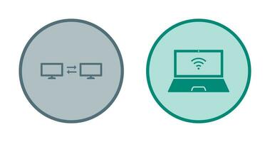 sharing system and connected laptop Icon vector