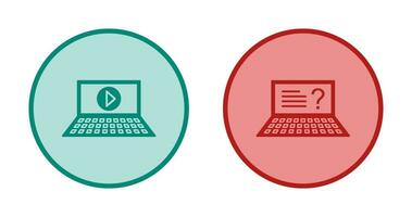 Play Video and Online Exam Icon vector