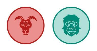 Goat and Gorilla Icon vector