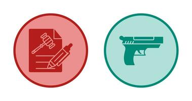 archivo y pistola icono vector