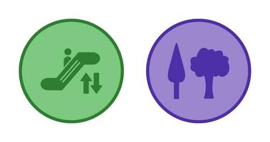 Escalator and Trees Icon vector