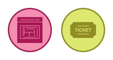 Evacuation Plan and Tickets Icon vector