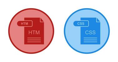 HTM and CSS Icon vector