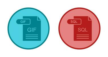 GIF and SQL Icon vector