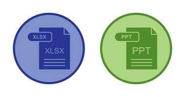 XLSX and PPT Icon vector