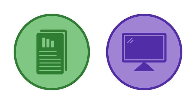Reports and Computer Icon vector