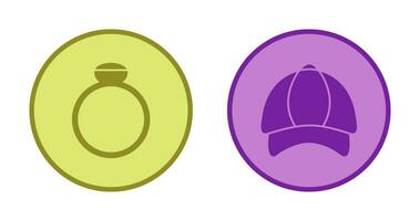 Ring and P Cap Icon vector