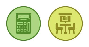 Calculator and meeting Icon vector