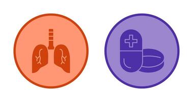 Lung and Medicine Icon vector