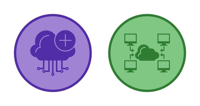 Cloud Computing and Computer  Icon vector