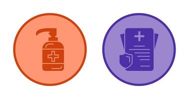 Sanitizer and Receipt Icon vector