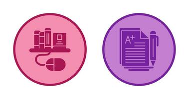 Digital Library and Essay Icon vector