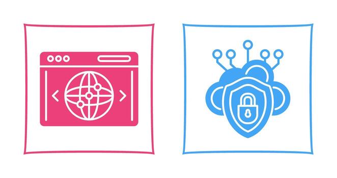 Cloud Security and Website Icon vector