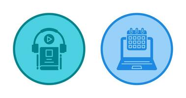 Timetable and Audio Book Icon vector