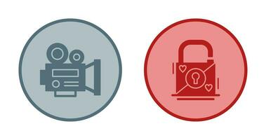 Padlock and Video  Icon vector