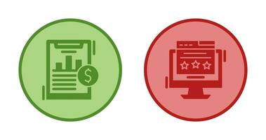 Financial Analytics and Webpage Icon vector