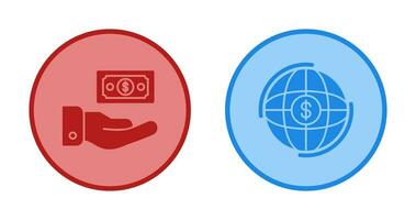 Money and Globe Icon vector