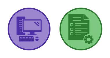 Computer and Test Icon vector