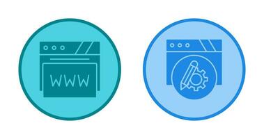 Setting and Web Browser Icon vector